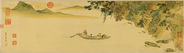 仇英​《赤壁图》书画图卷横屏