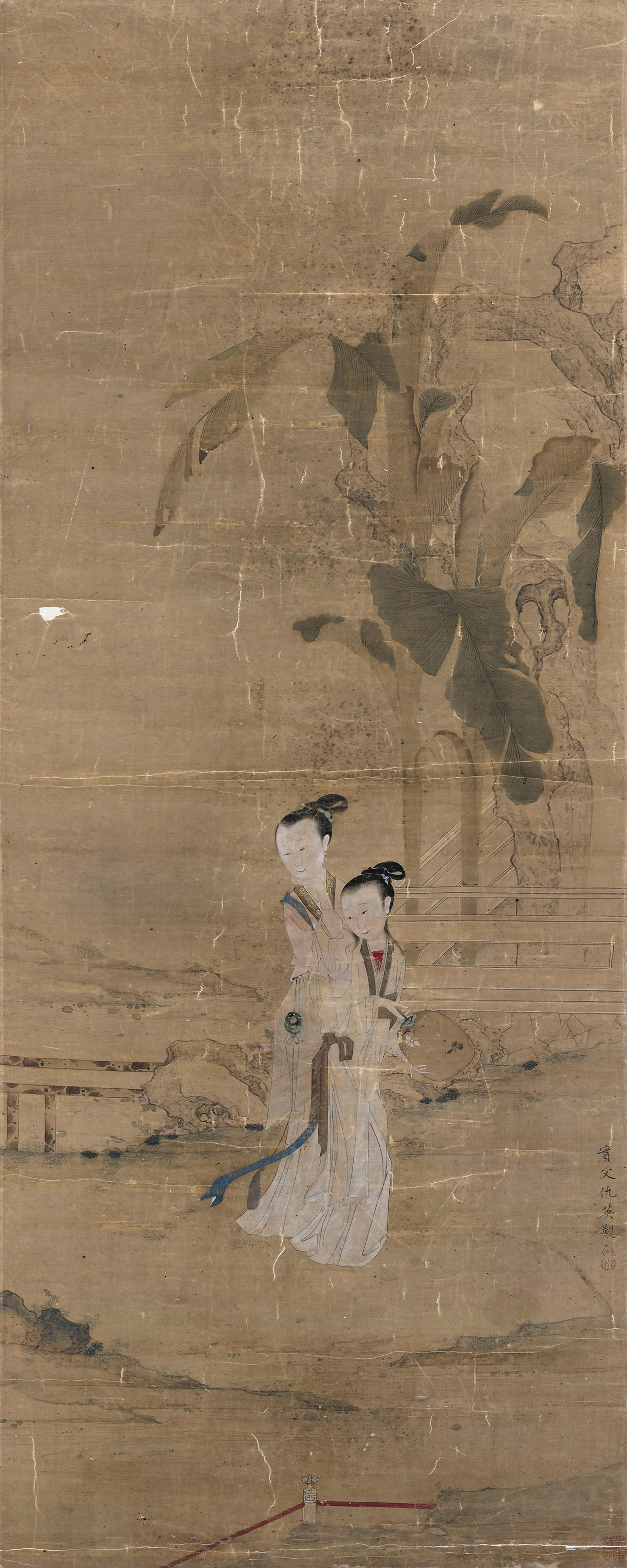 明 仇英 古代仕女(立轴)绢本95×38.jpg