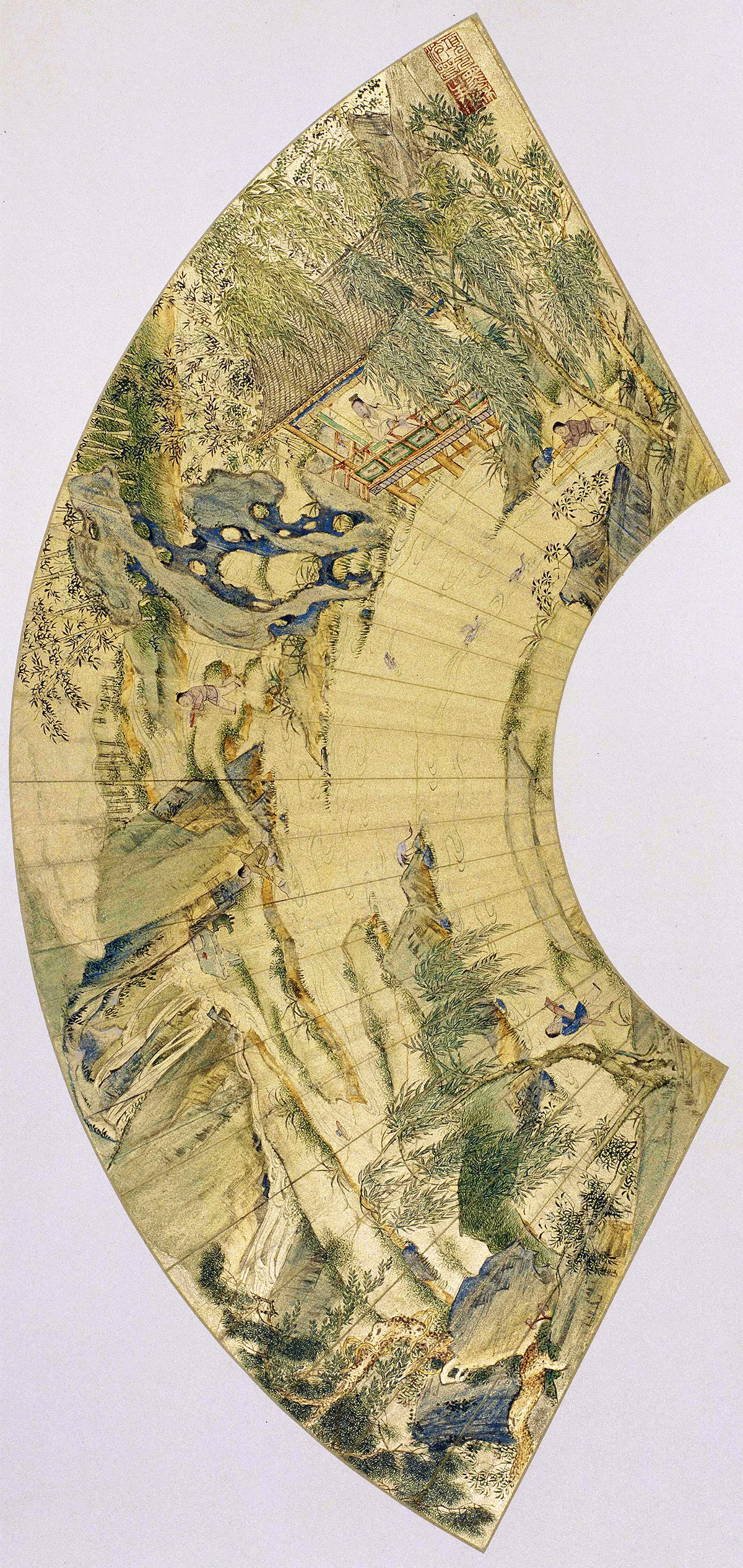 明 仇英 兰亭图扇面.jpg