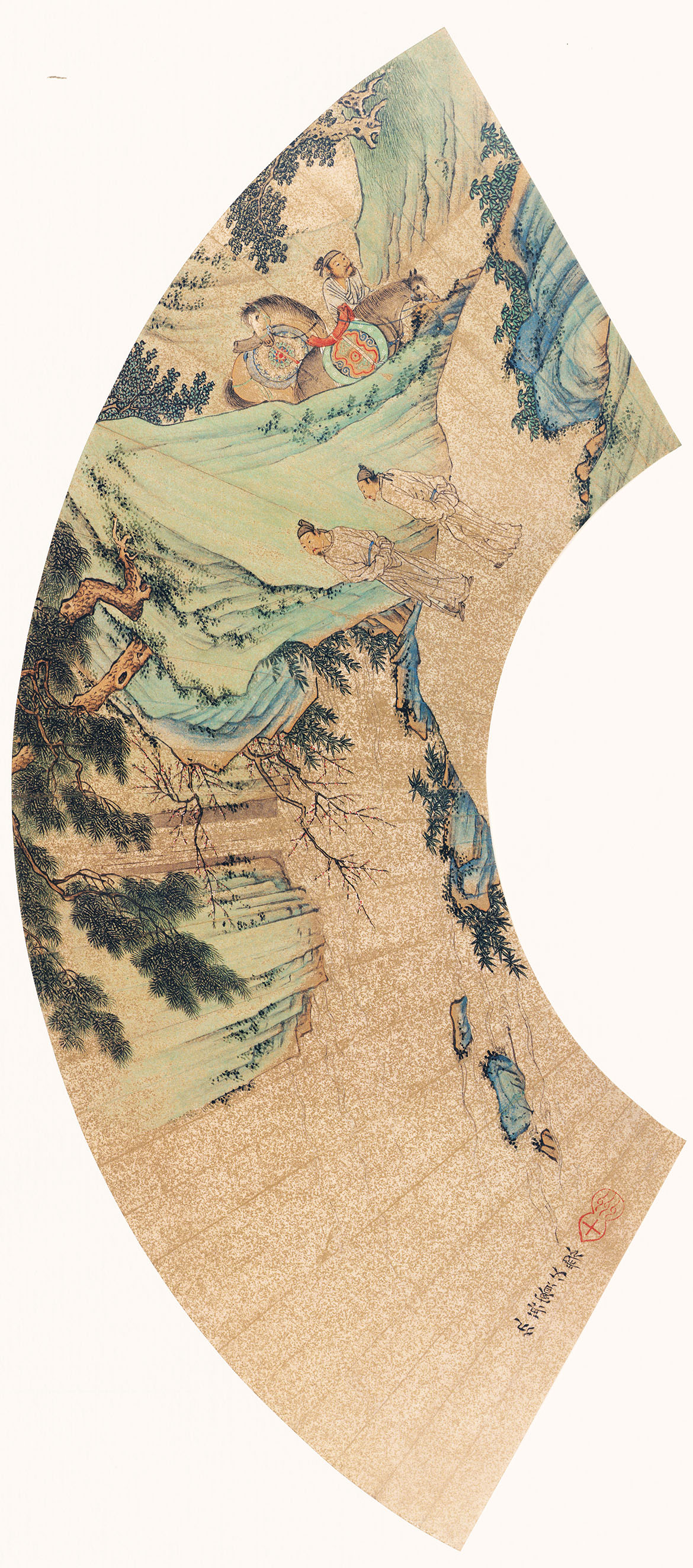 仇英扇面 1花巖游騎圖.jpg