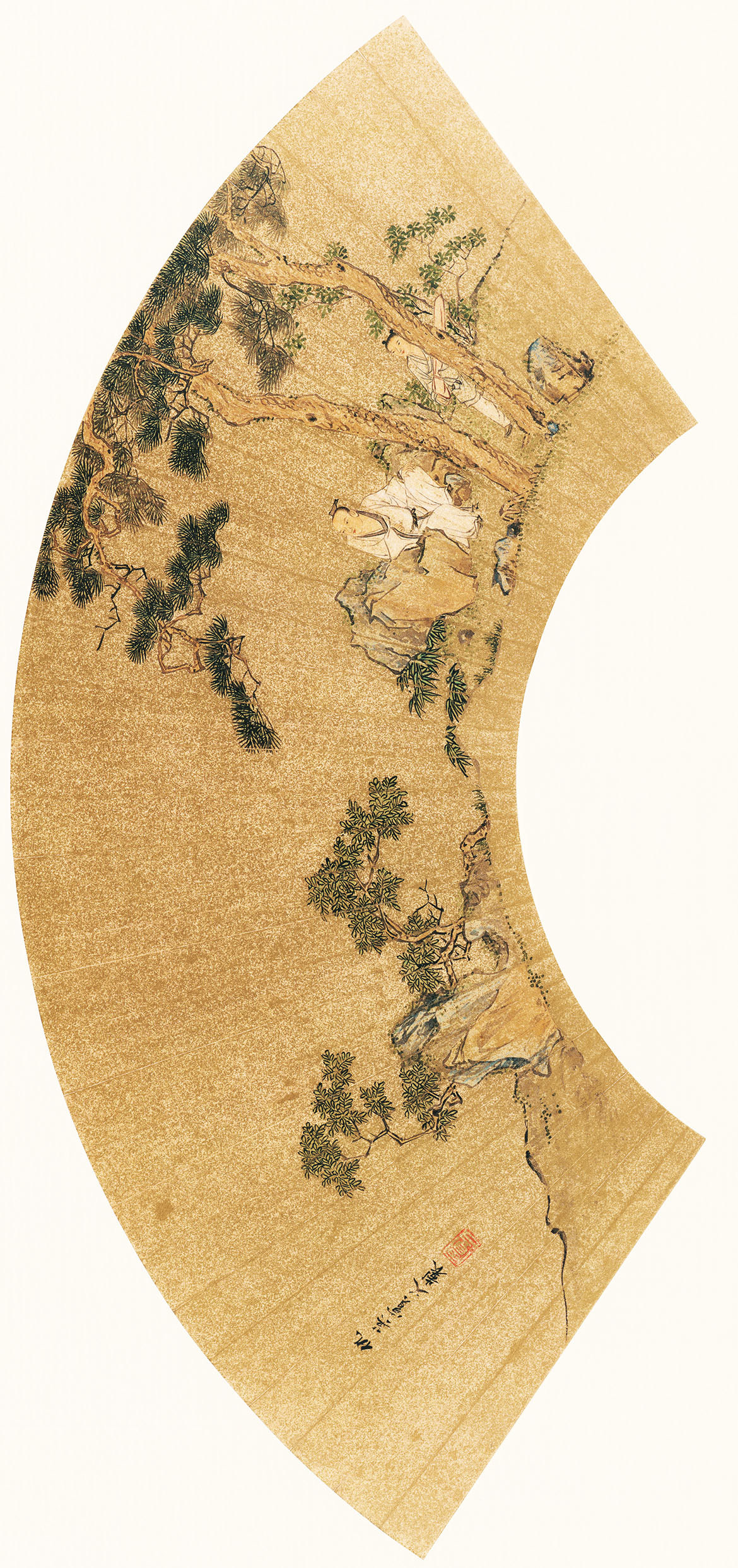 仇英扇面 3攜琴聽松圖.jpg